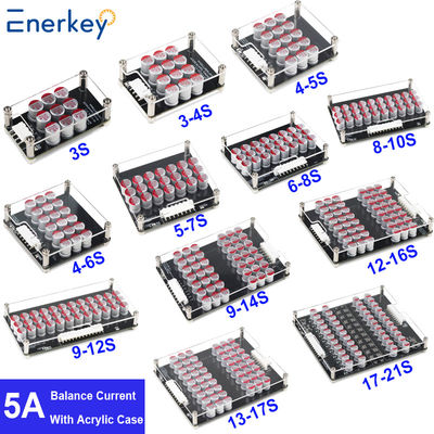 Enerkey 5A 3S 4S 5S 6S 7S 8S 9S 10S 12S 14S 16S 17S 21S لیتیوم فعال برابر کننده با صفحه آکریلیک لیتیوم یون / Lto / Lifepo4 باتری توازن دهنده برای اسکوتر
